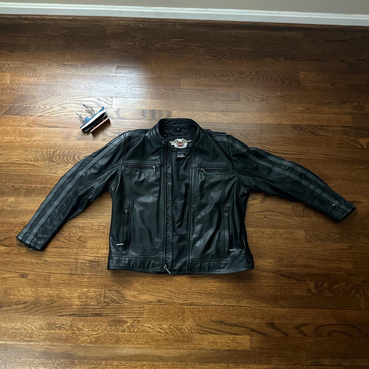 Harley Davidson 90s leather jacket Large 44” chest - Depop