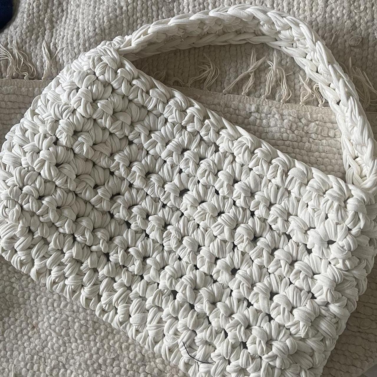 oversized crochet crossbody sling bag in cream 🤍 can... - Depop