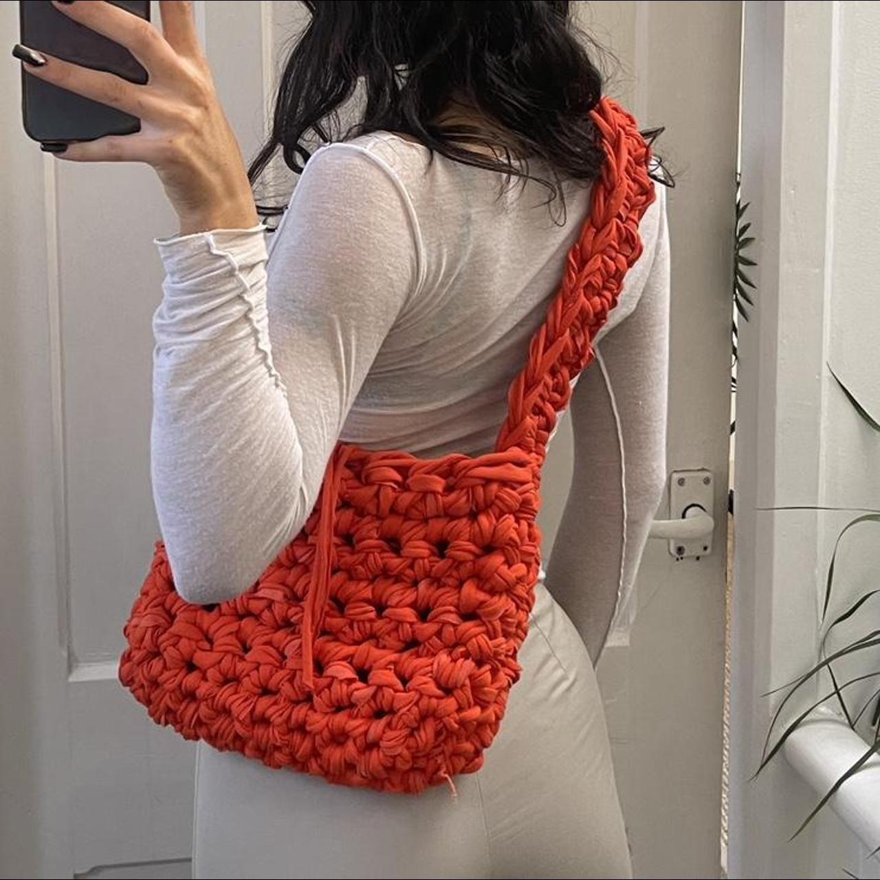 crochet crossbody sling bag handmade byeanna in Depop