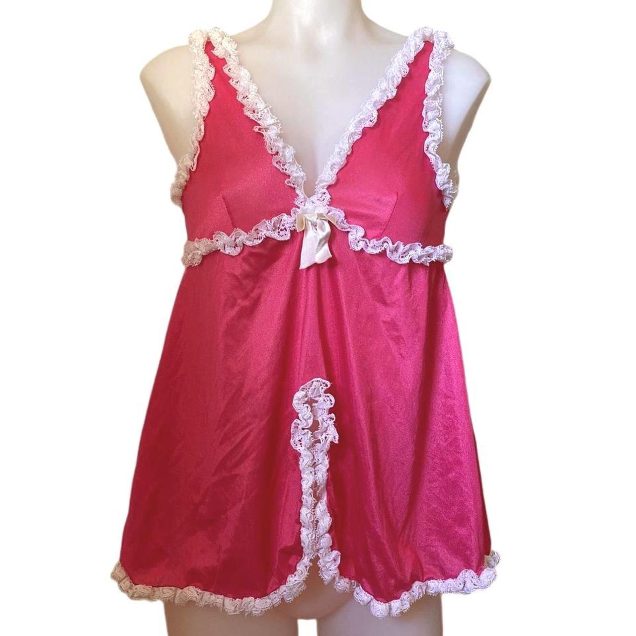 adorable flowy coquette pink cami lingerie top with... - Depop