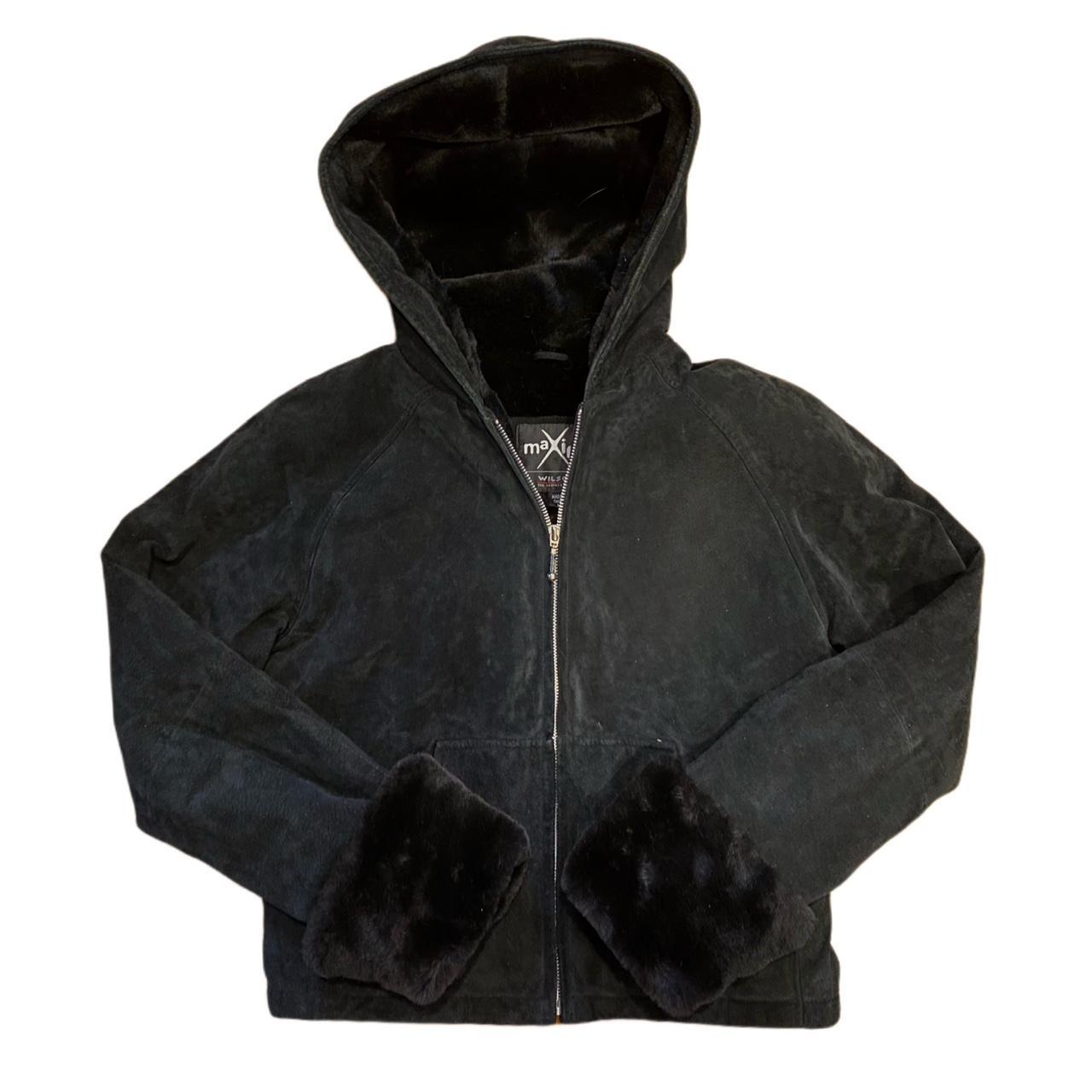gorgeous black wilson’s leather jacket with black... - Depop