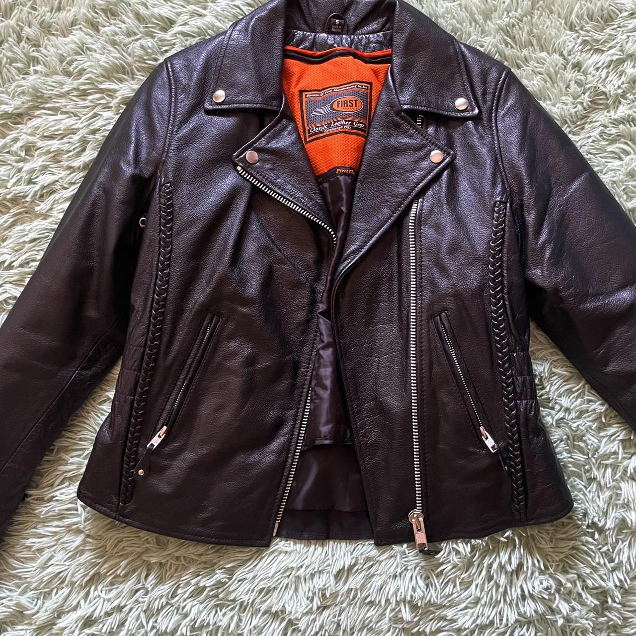 First Classics Leather Gear Jacket Women s size S. Depop