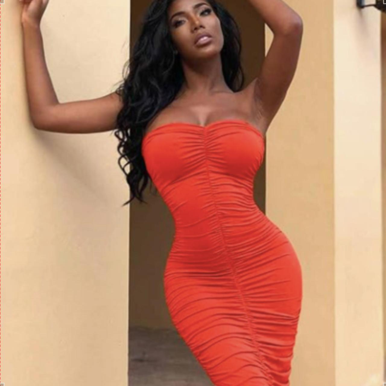 Neon orange deals tube dress