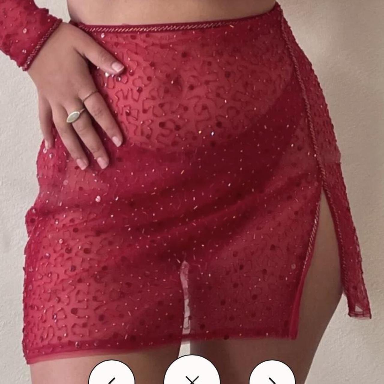 Nwt Dyspnea Red Sequin Mini Skirt Gorgeous Item Depop 1361