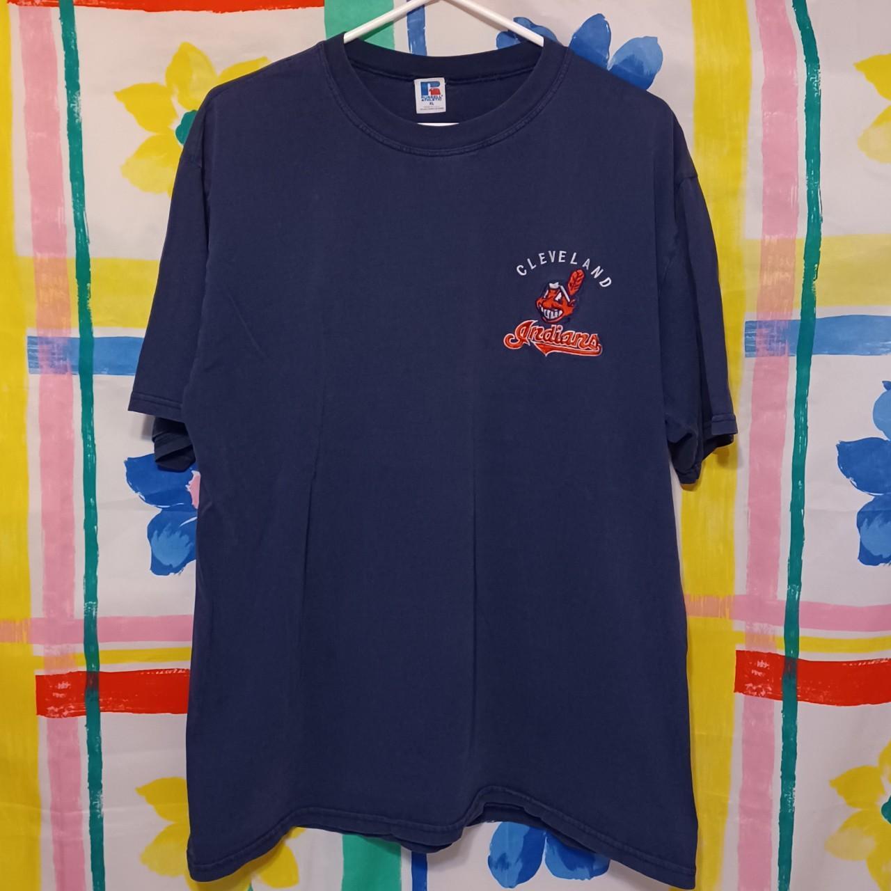 Russell Athletic Cleveland Indians T-Shirt Size Large blue