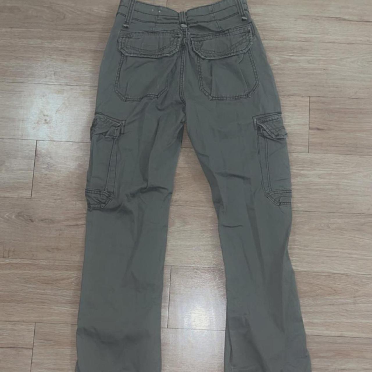 Army green cargo pants LV Hand-stamped in Los - Depop