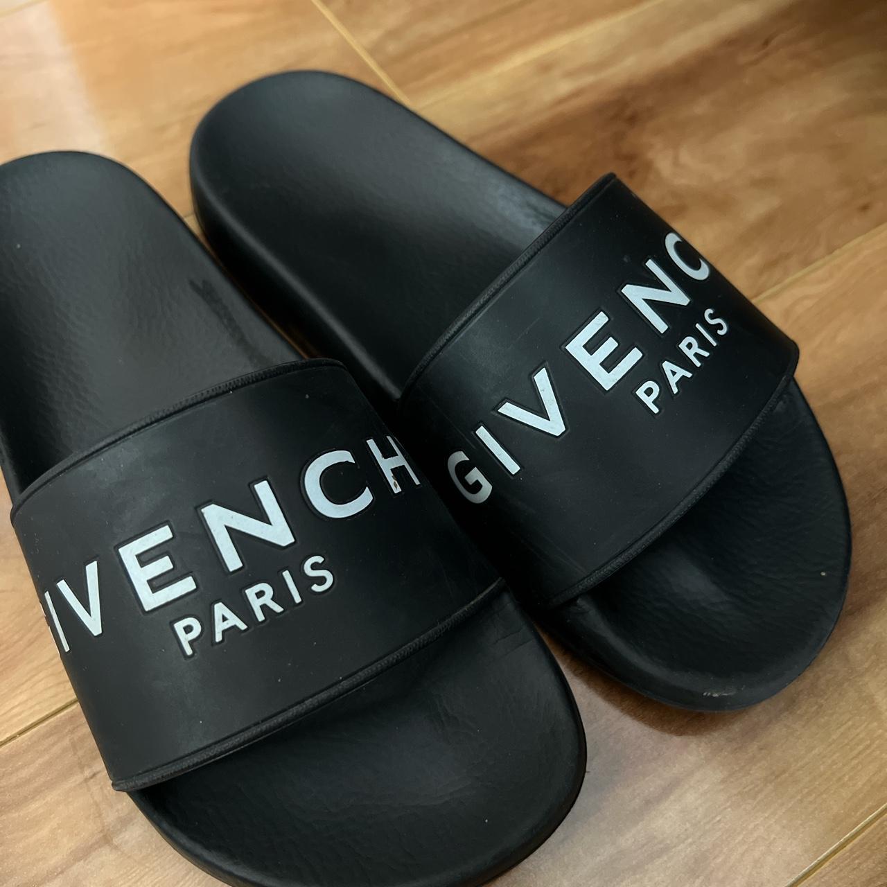 Womens black givenchy slides hot sale