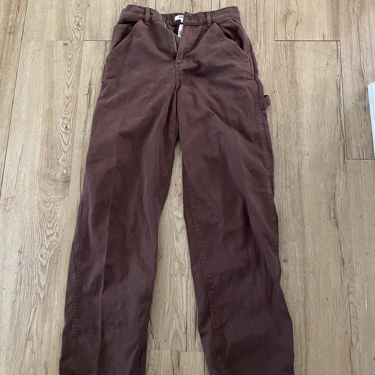 brown carpenter pants from garage in size 0. worn... - Depop