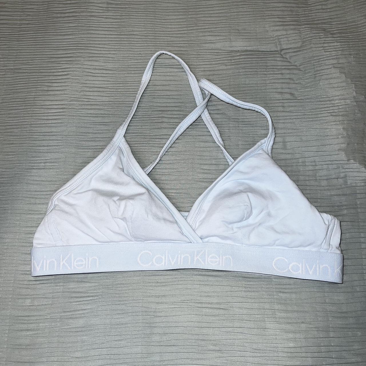 cute light blue calvin klein bralette great condition - Depop