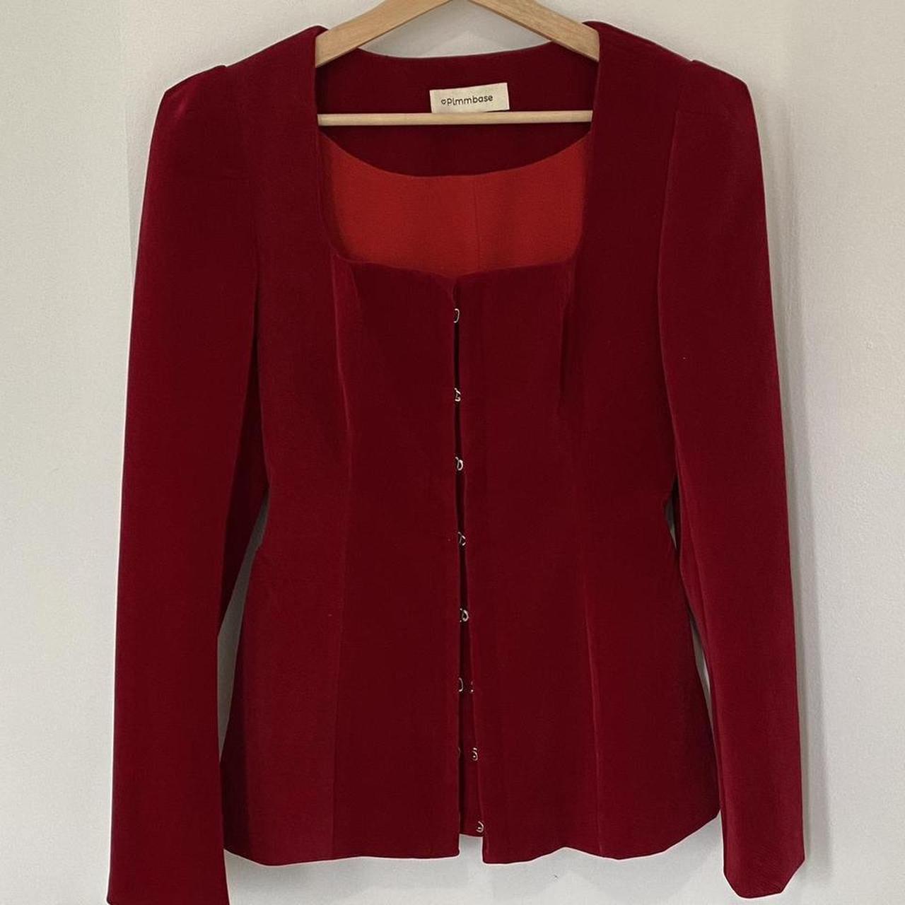 Retro Red Velvet Blazer Fits Size US 4 I Am 55kg,... - Depop