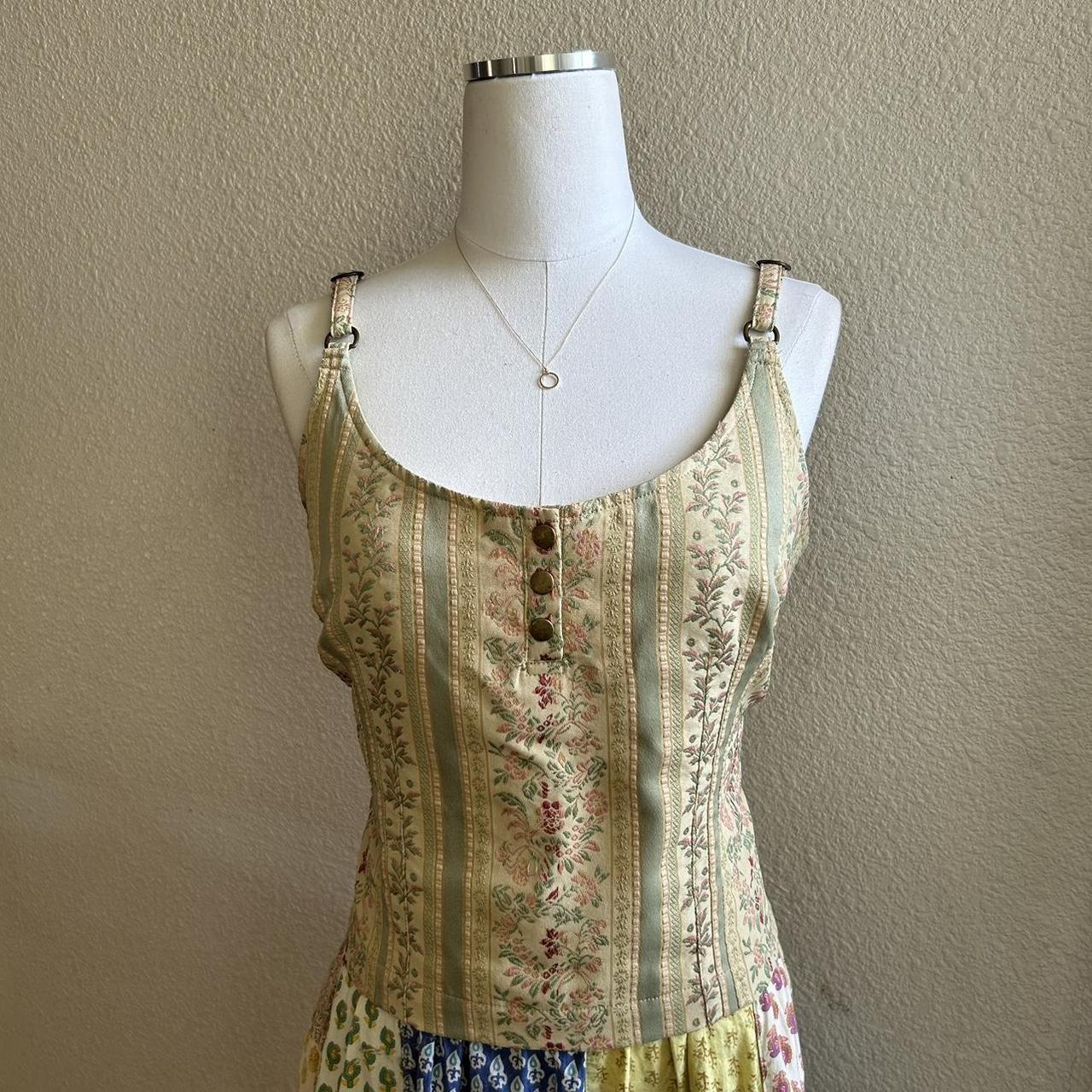 Vintage 90s floral tapestry bustier top. Deets... Depop