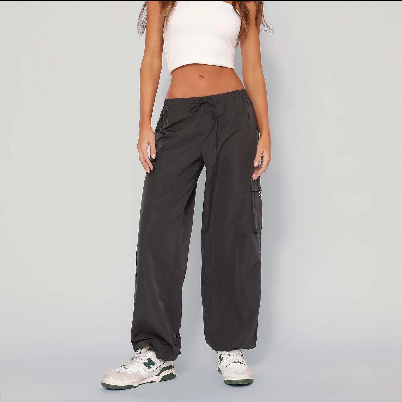 Tiger Mist Women's Black and Grey Trousers | Depop