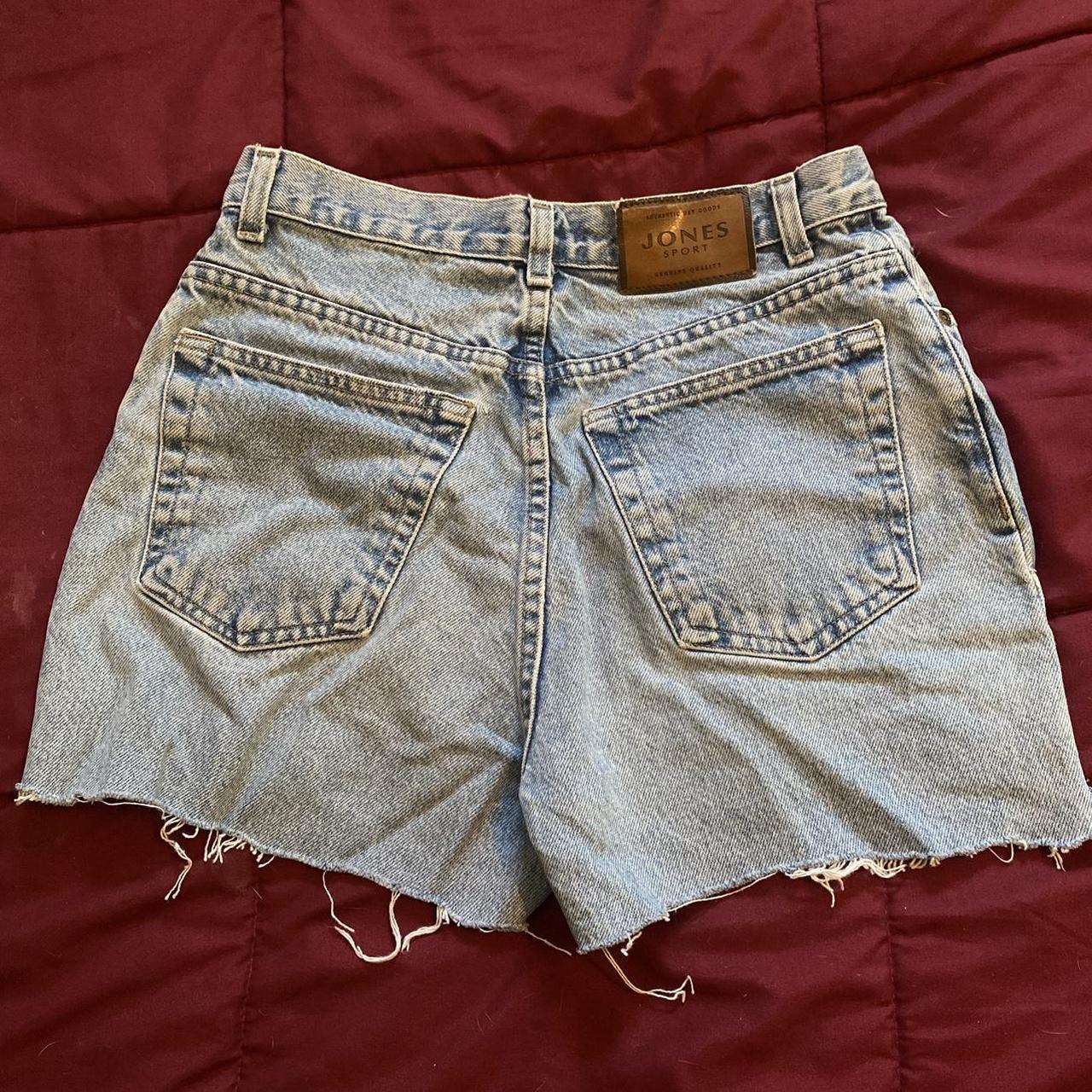 Vintage Distressed High Rise Denim Shorts Size: 8... - Depop