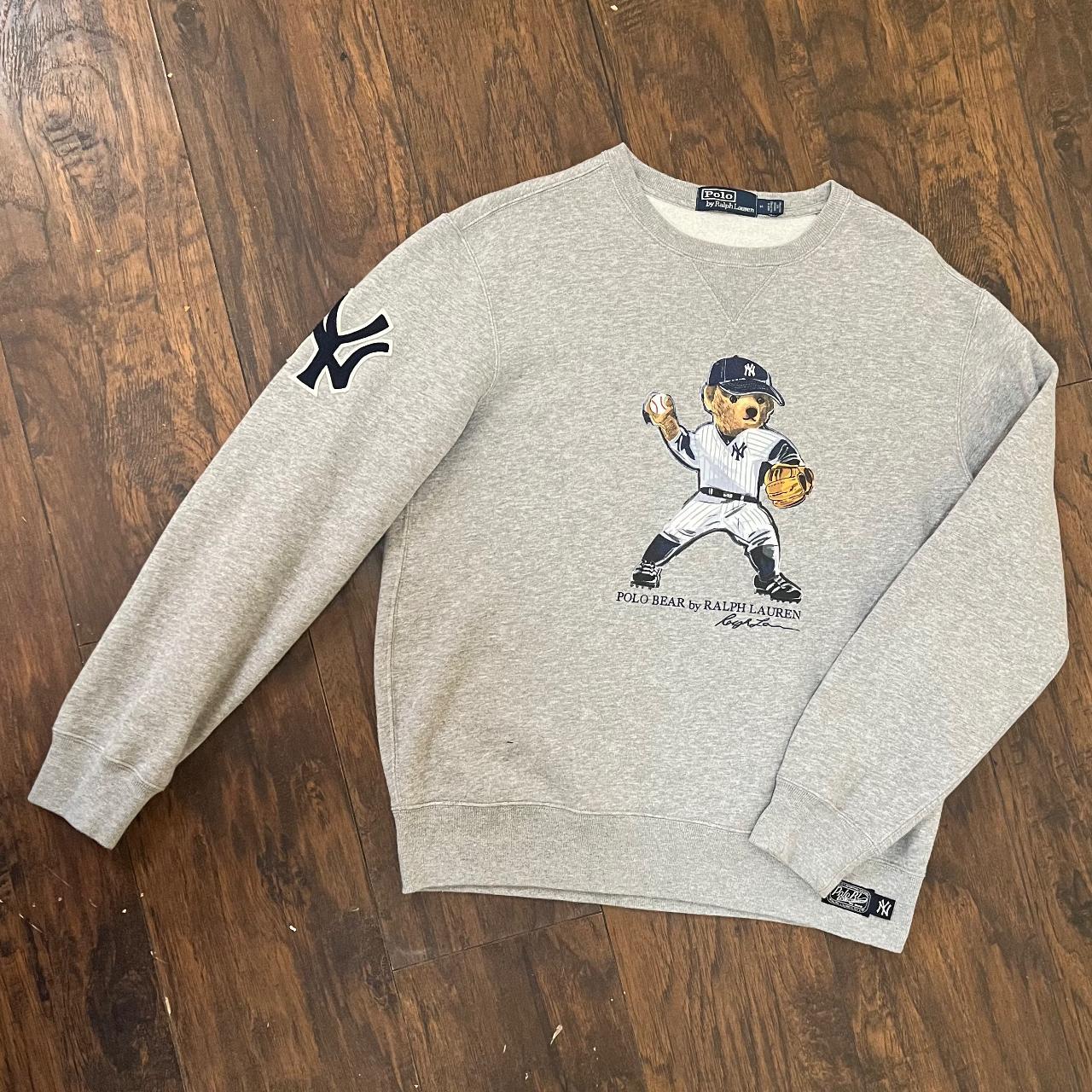 Polo Ralph Lauren YANKEES BEAR Sweatshirt Grey - ANDOVER HEATHER