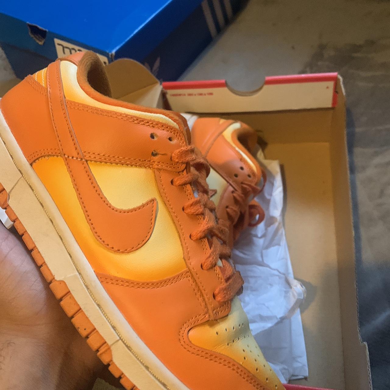 white & orange dunks