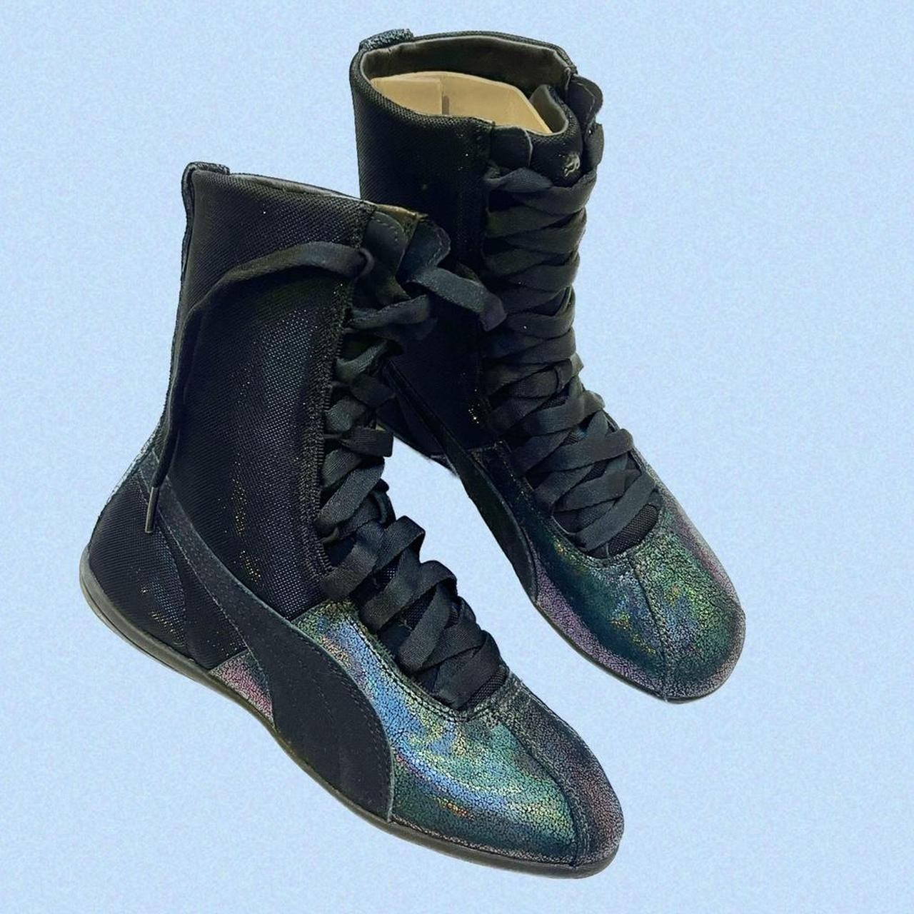 Glittery puma wrestling boxing boots 🖤 Price is... Depop