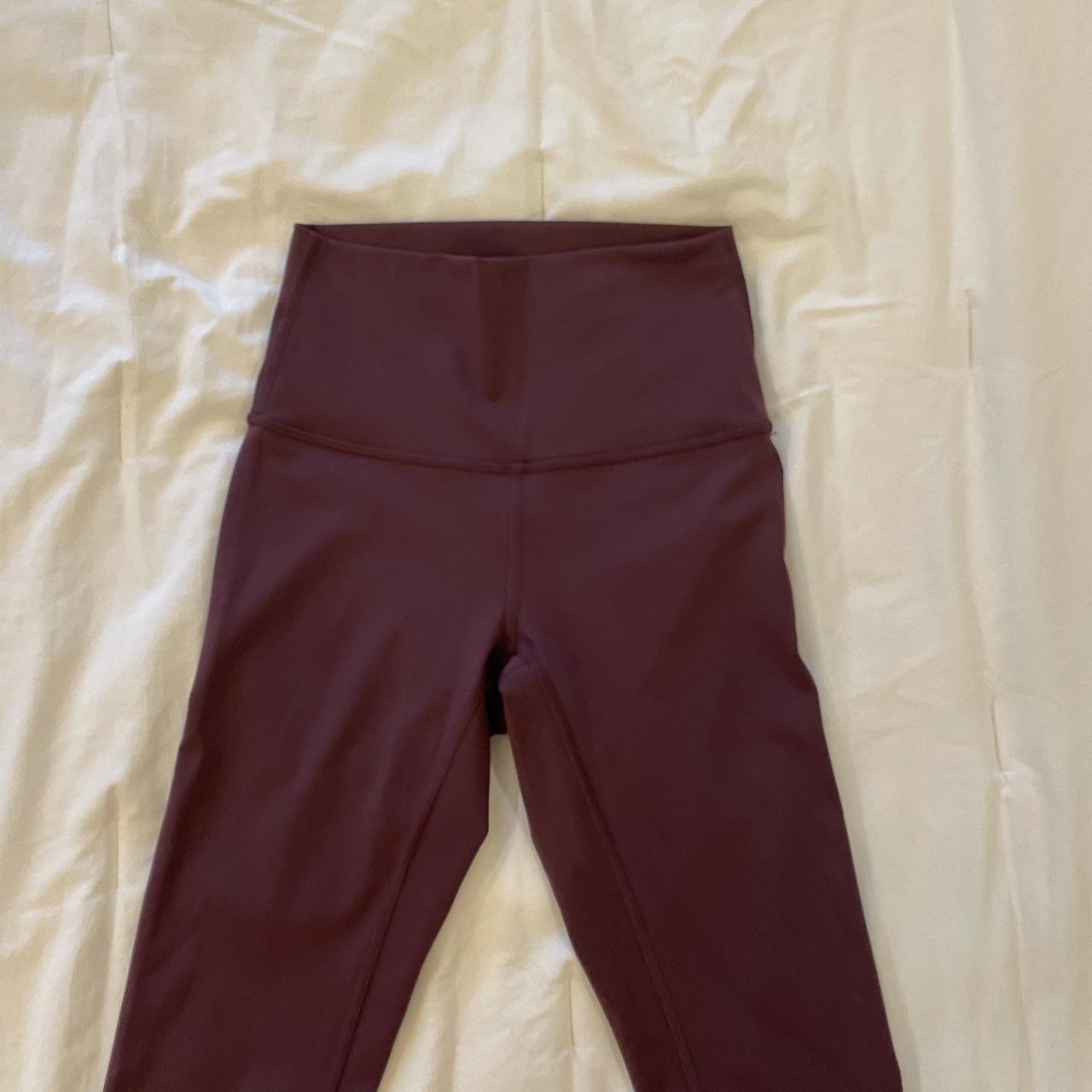 Lululemon Women's Red and Burgundy Leggings | Depop