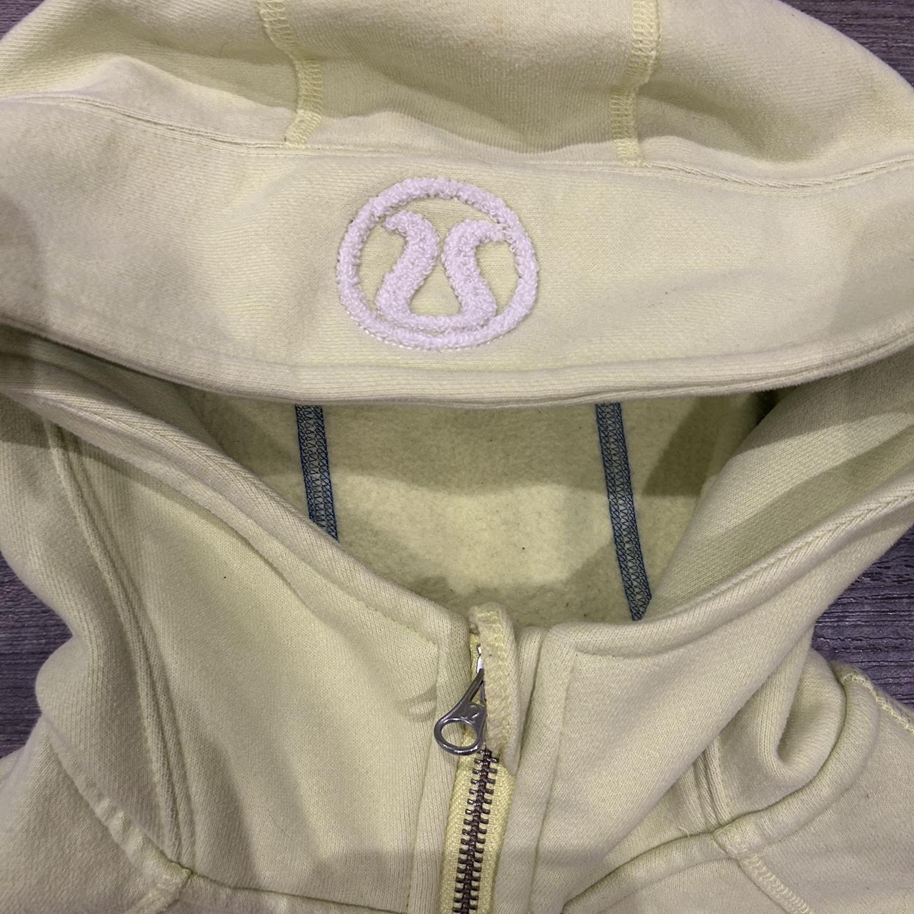 LuluLemon lime green full zip up scuba hoodie. Tight - Depop