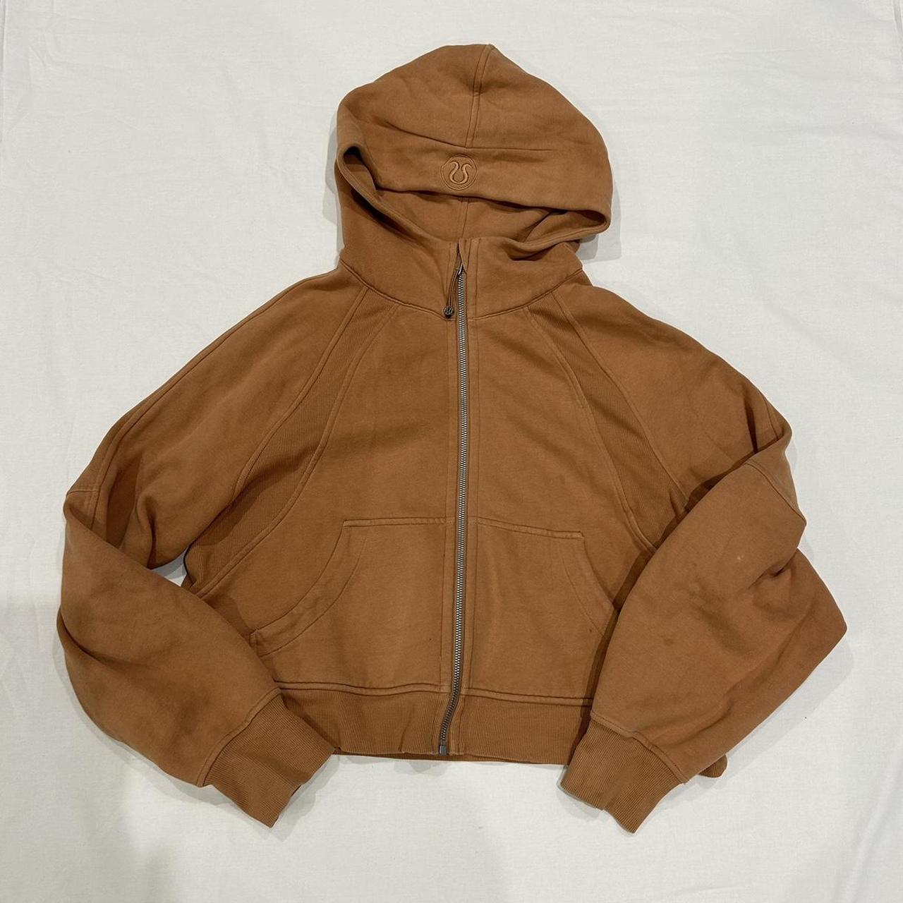 Tan oversized discount zip up hoodie