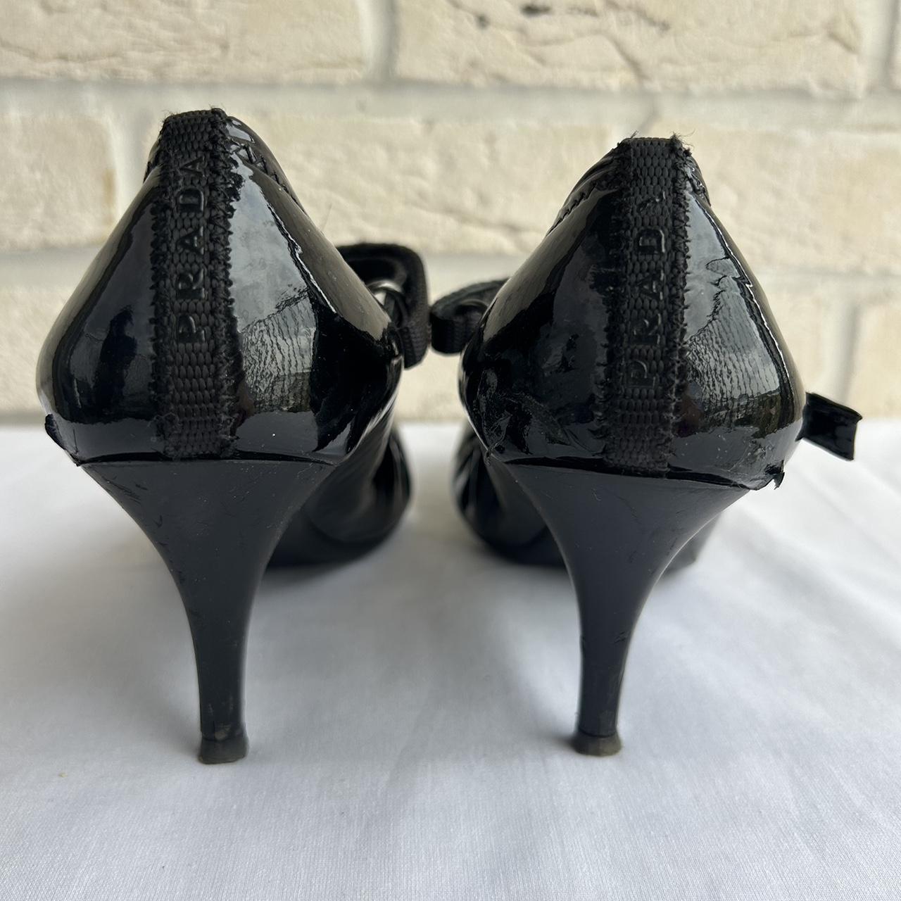 2000s archive vintage Prada Linea Rossa black patent | Depop