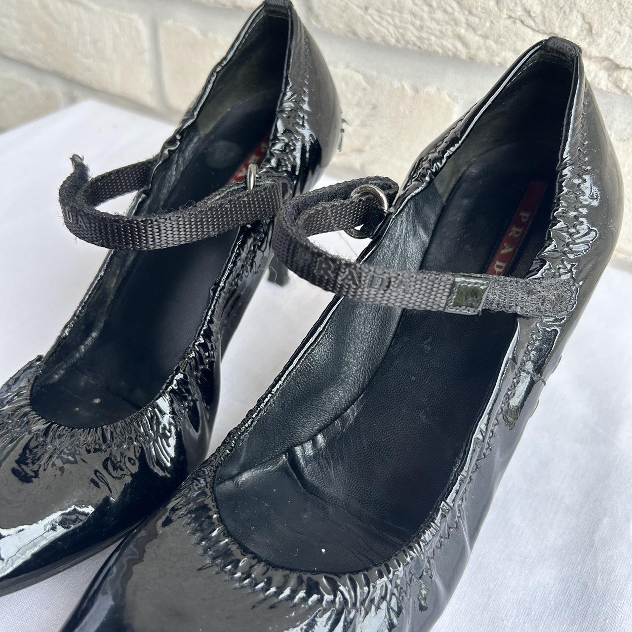 2000s archive vintage Prada Linea Rossa black patent | Depop