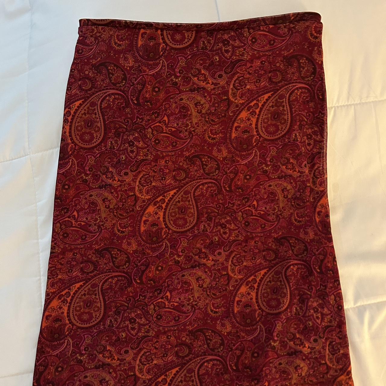 Vintage Express paisley magenta midi skirt. Perfect... - Depop