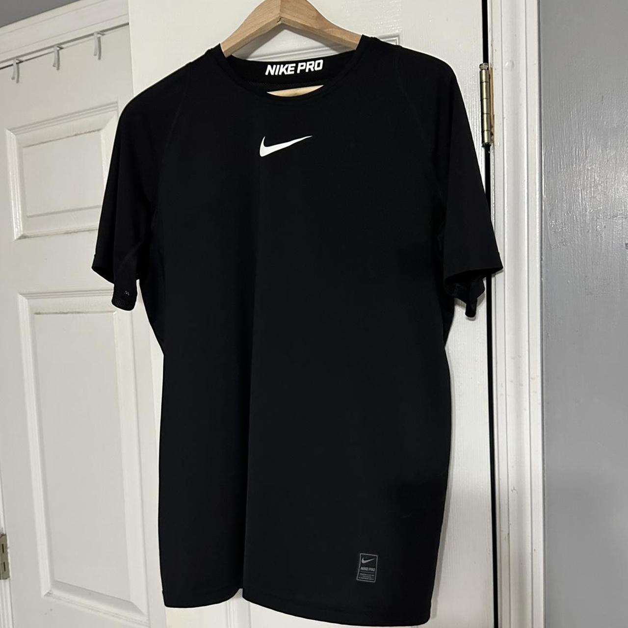 Black Nike pro shirt size large. Man or Woman - Depop