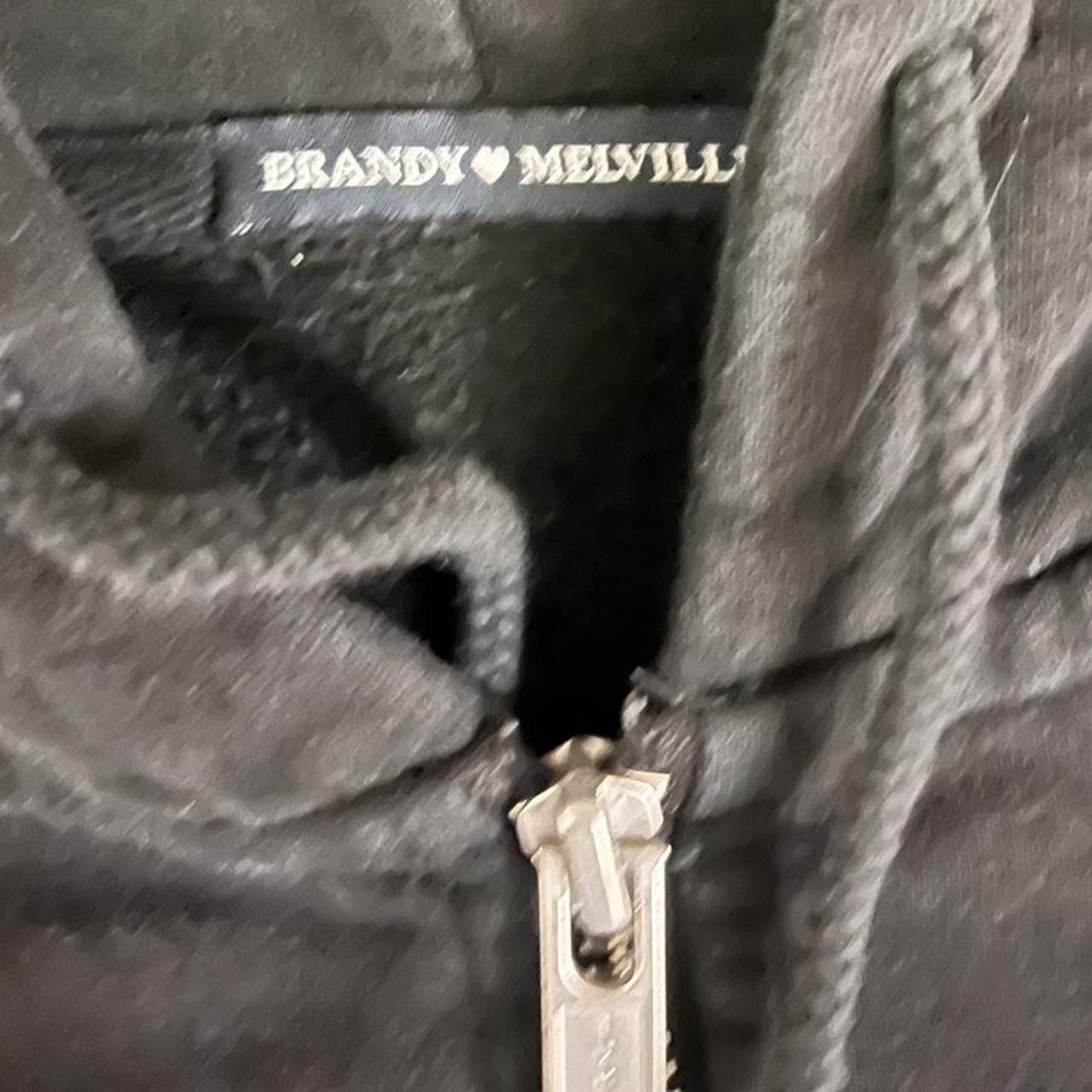 Brandy Melville black oversized zip hoodie Super - Depop