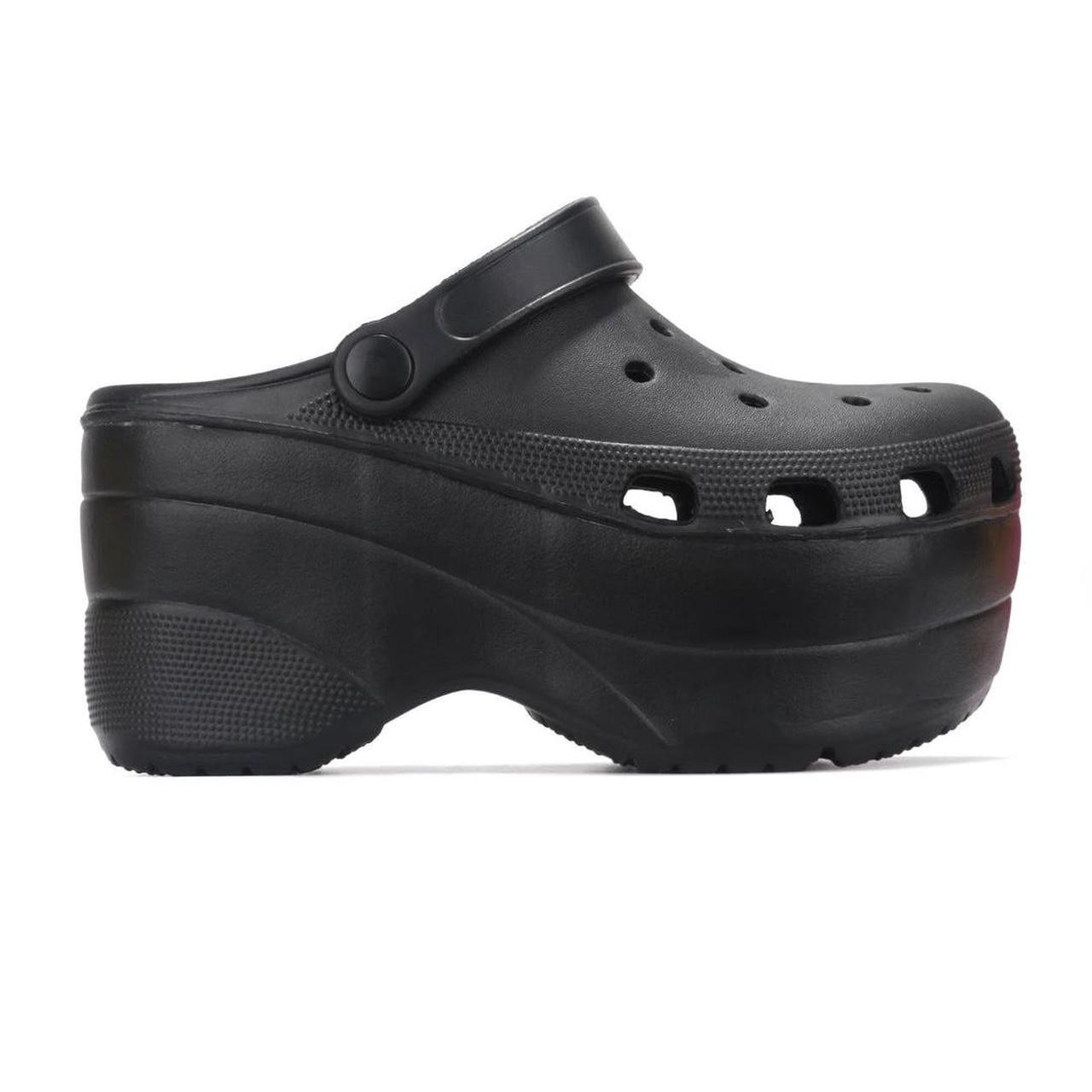 Cape Robbin black platform crocs in good condition Depop