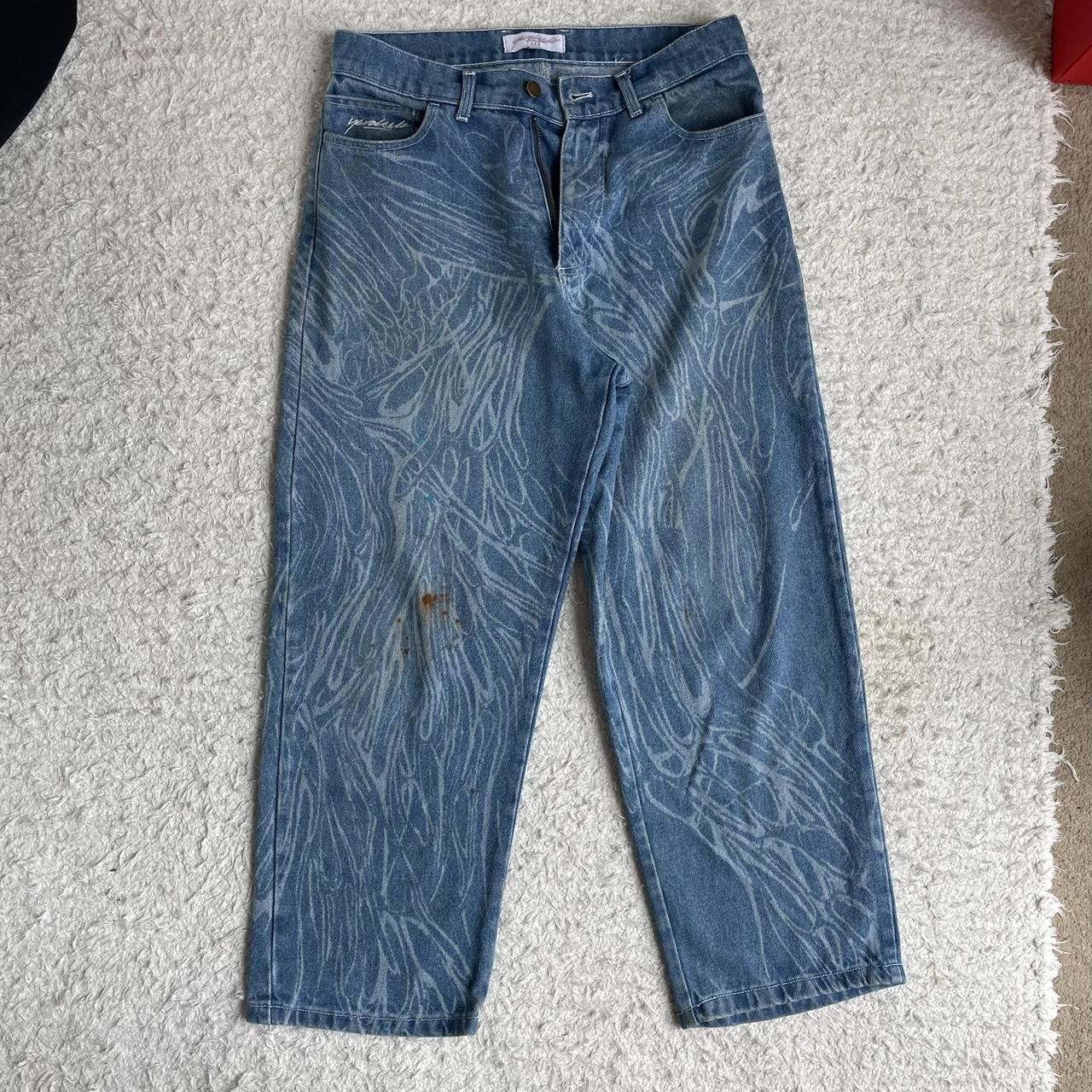 Blue denim yardsale ripper jeans some small paint...