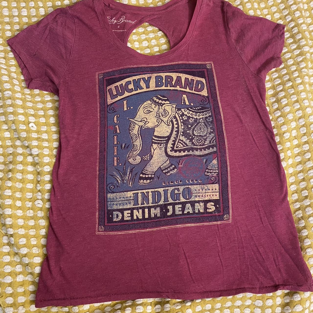 lucky brand vintage looking elephant shirt styled... - Depop
