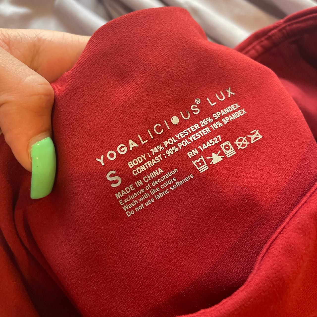YOGALICIOUS LUX RED LEGGINGS perfect condition back - Depop
