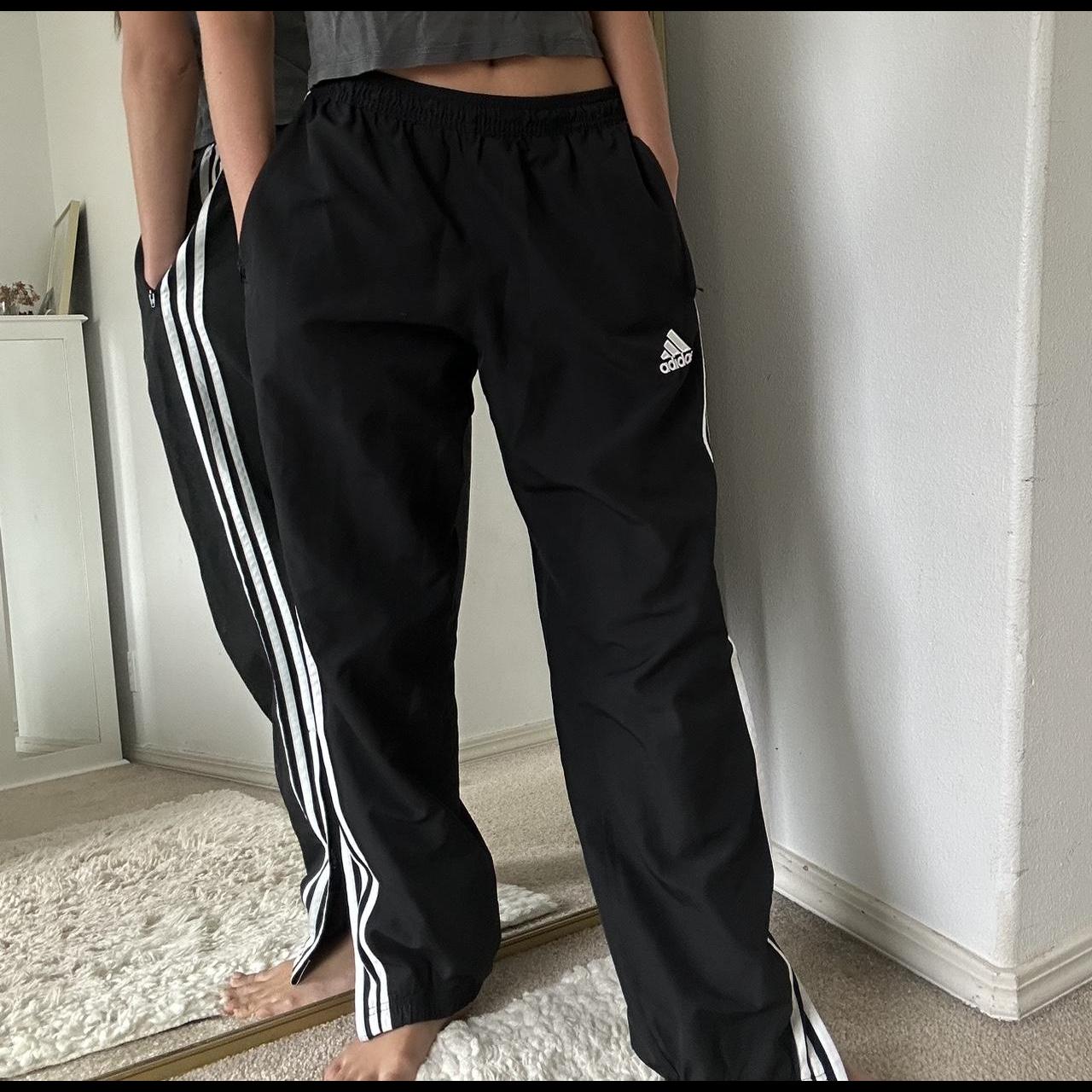 Vintage Adidas sweats w zip up ankles, no idea what... - Depop