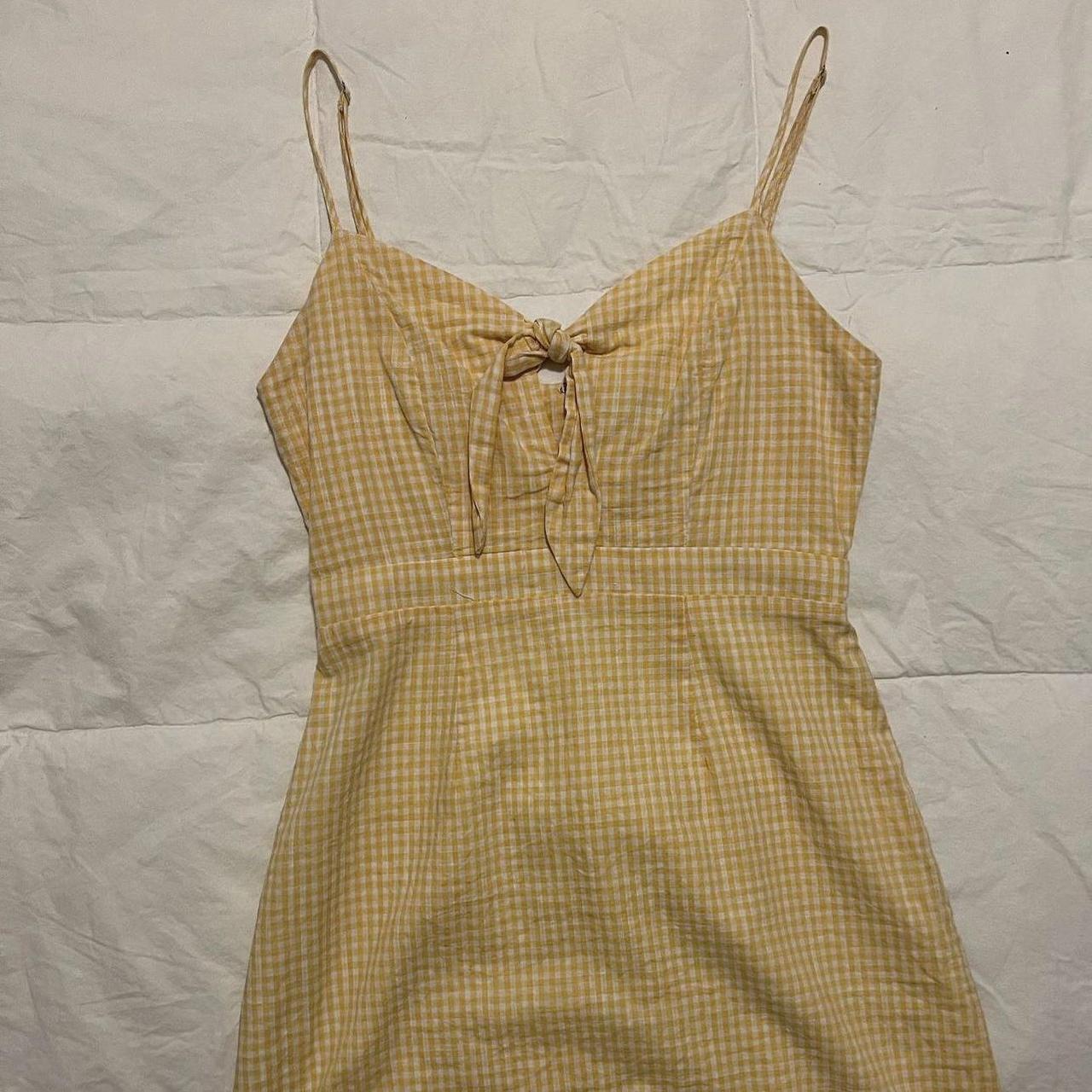 Super Cute Yellow Plaid Sundress From Lulus So Depop