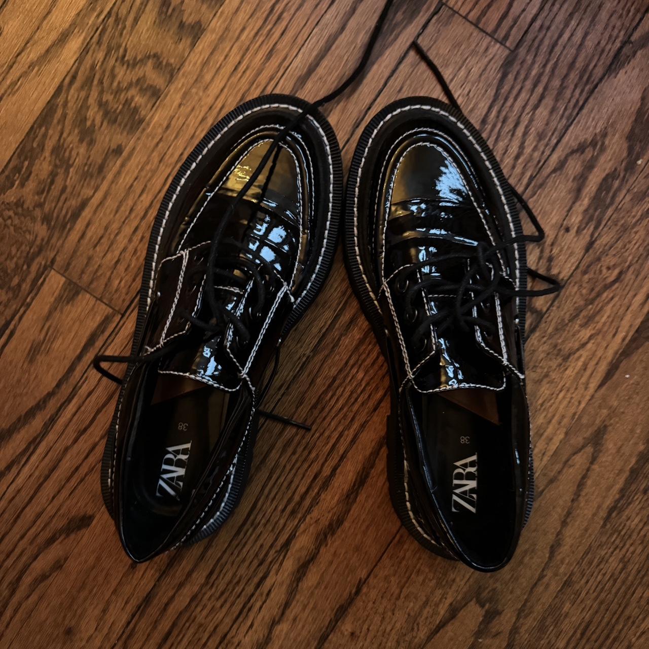 Shiny Zara Chunky Loafers🤤 Only wore it once, great... Depop