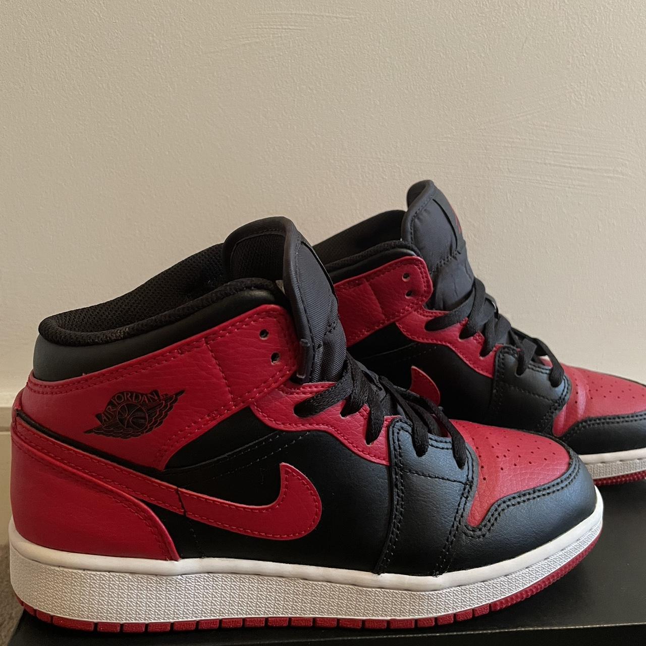 Air Jordan 1 Mid Bred (Red and Black). They have... - Depop