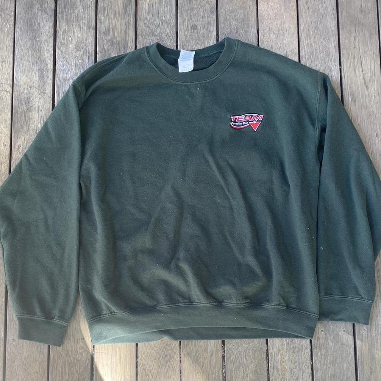 crewneck jumper navy green colour message me for... - Depop