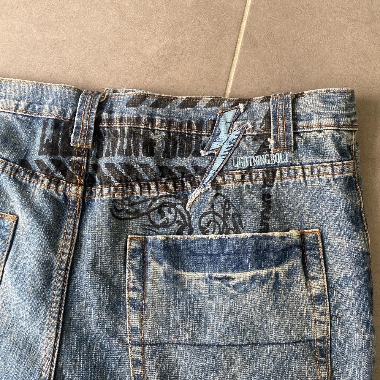 BAGGY Y2K SURFER JORTS with cool design on the back... - Depop