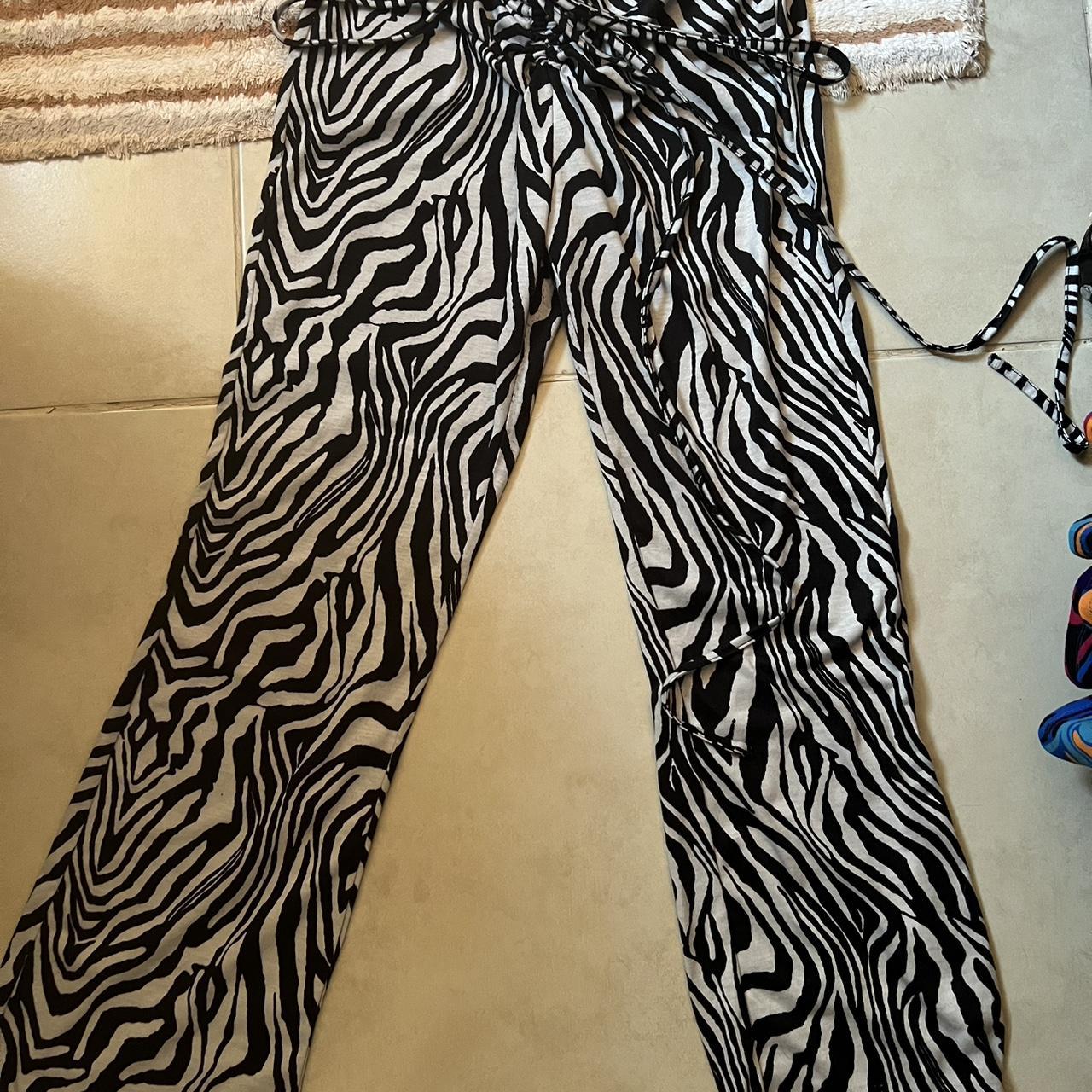 SHEIN ZEBRA PRINT TROUSERS - Depop