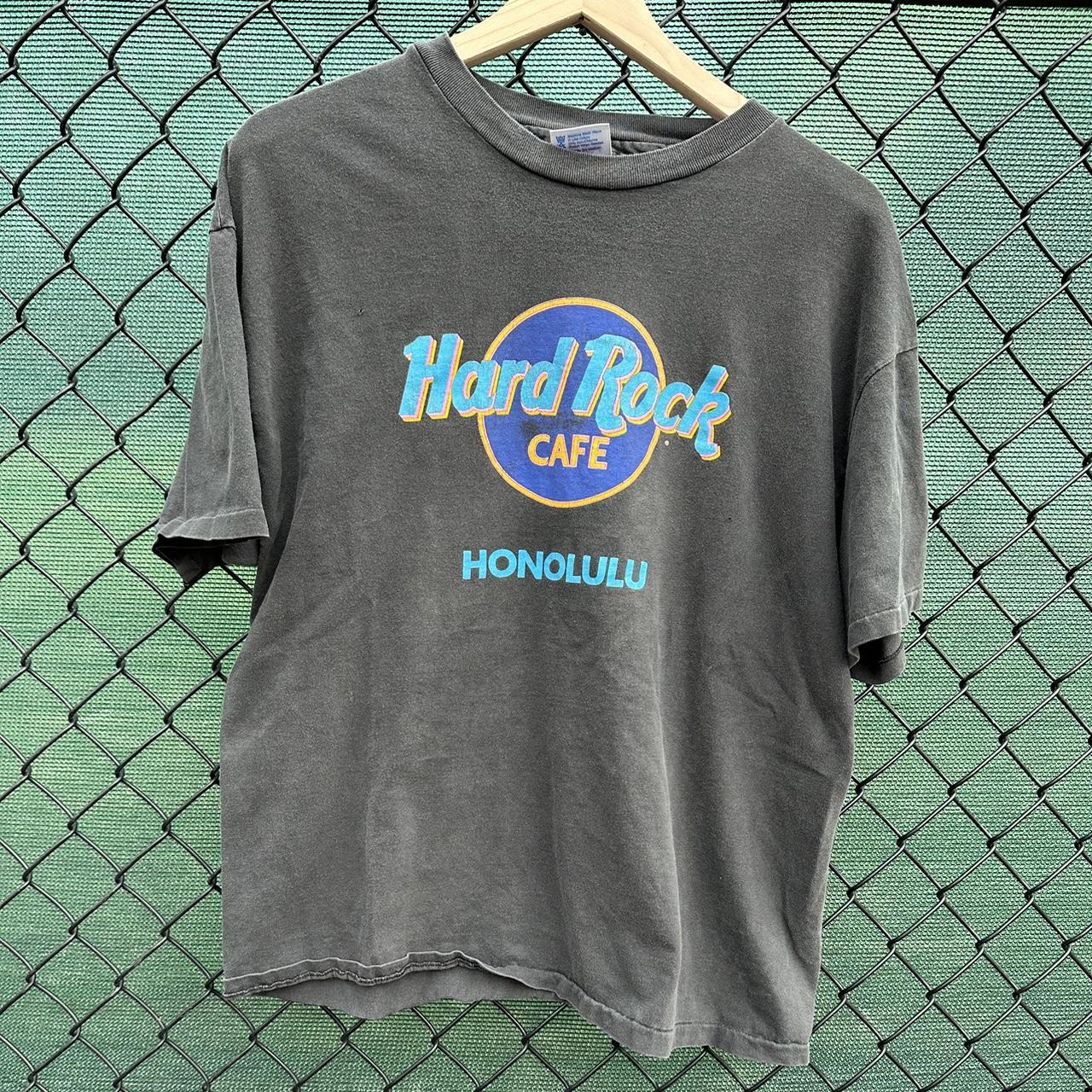 Vintage 80s Hard Rock Cafe Honolulu Black & Blue &... - Depop