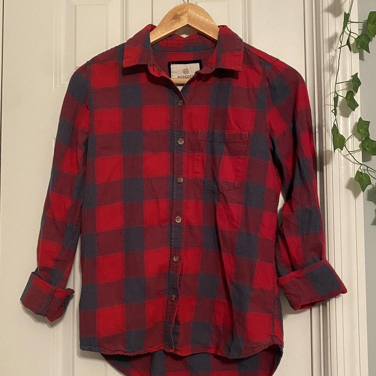 SO Clothing Women's Red and Blue Shirt | Depop