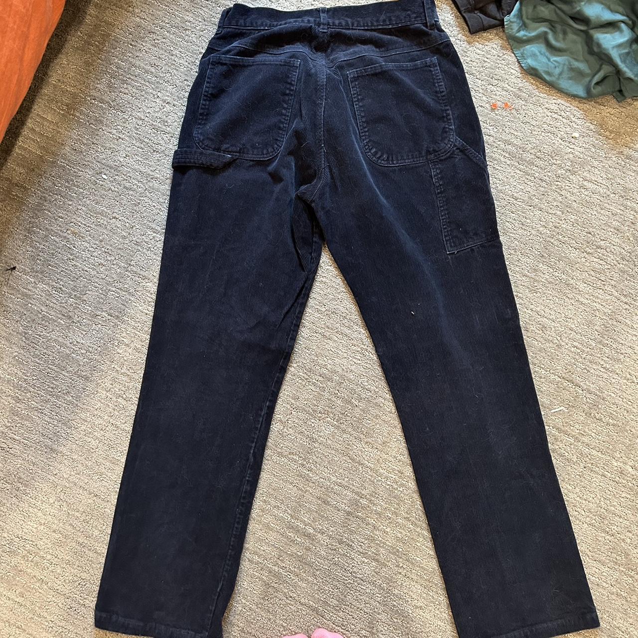 navy blue brandy melville corduroy carpenter pants.... - Depop