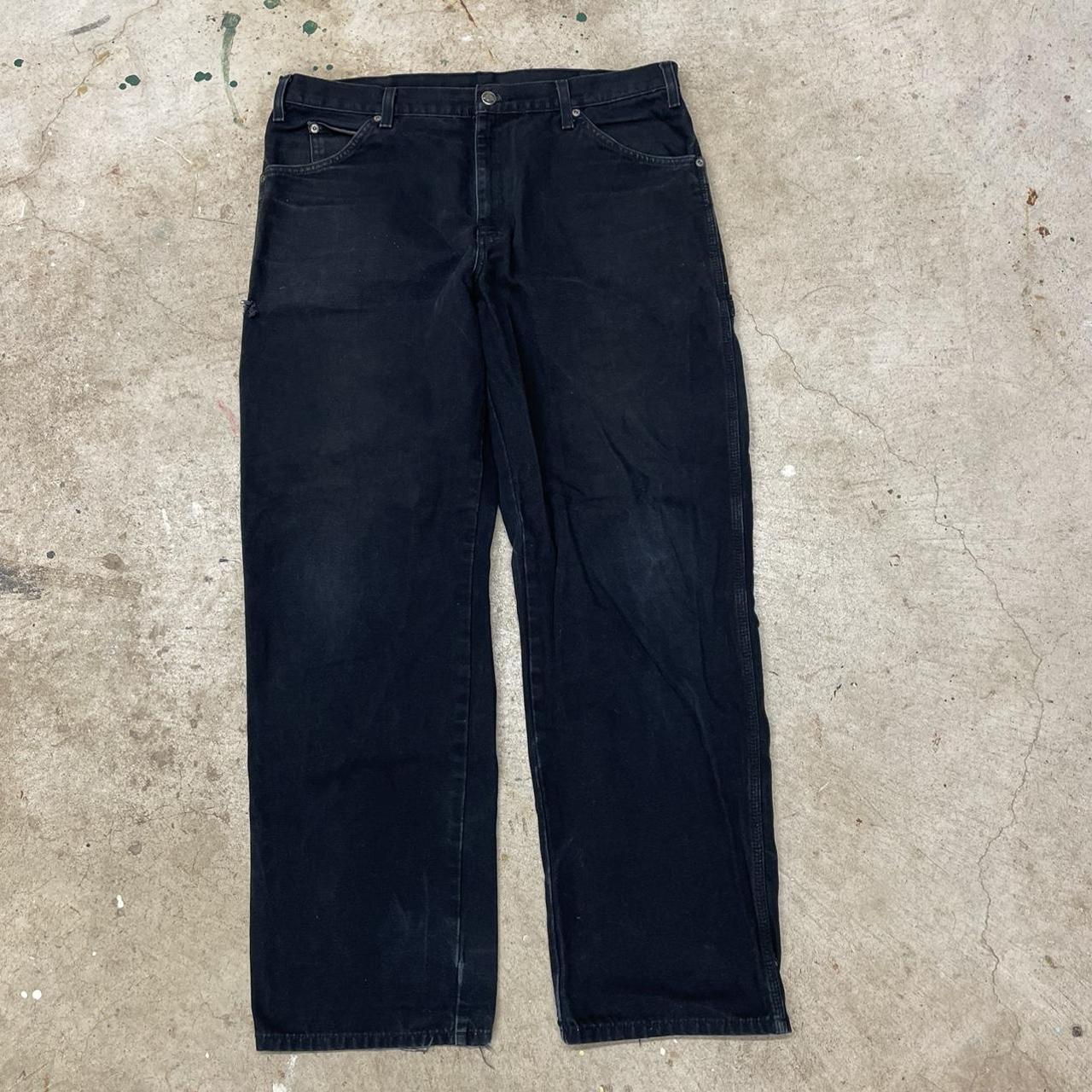 BLACK DICKIES CARPENTER PANTS size... - Depop