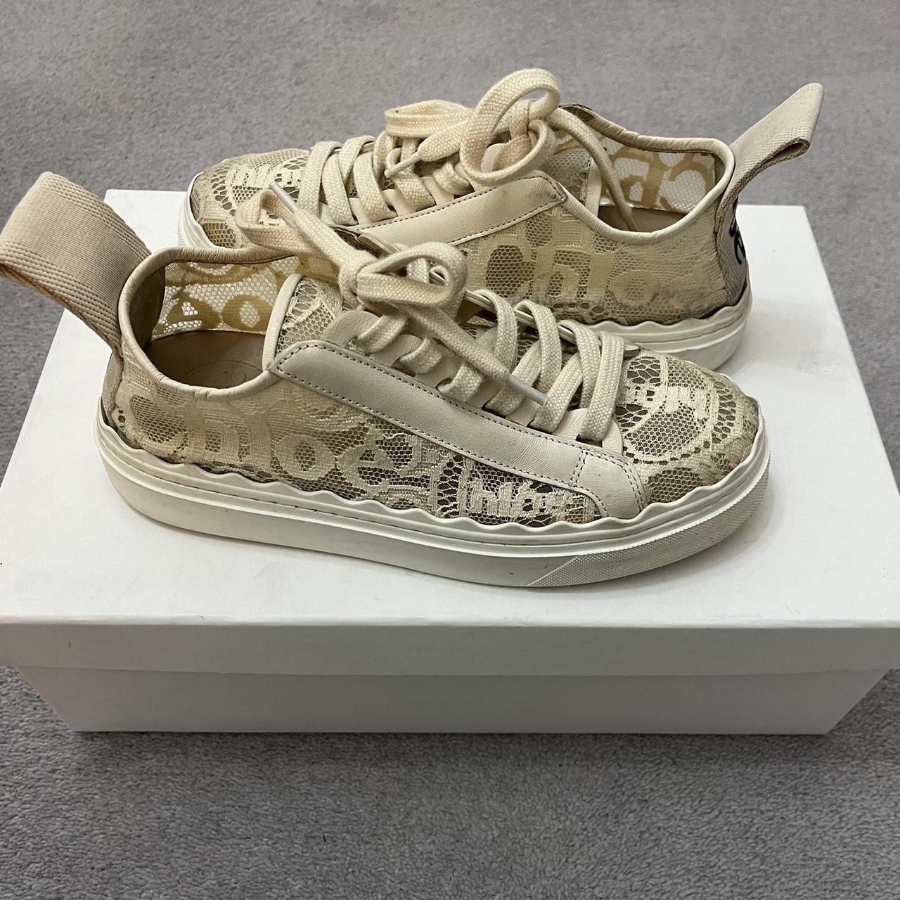 Chloe Lauren scalloped lace, leather and