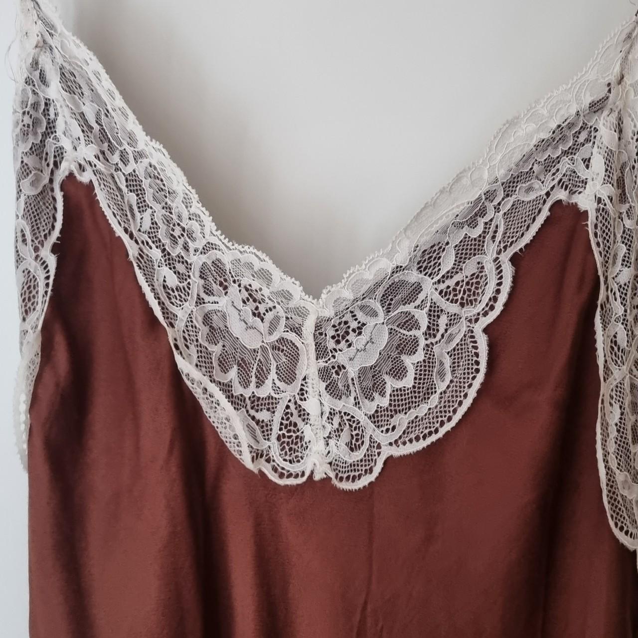 Bershka maxi slip dress with lace details Size S... - Depop