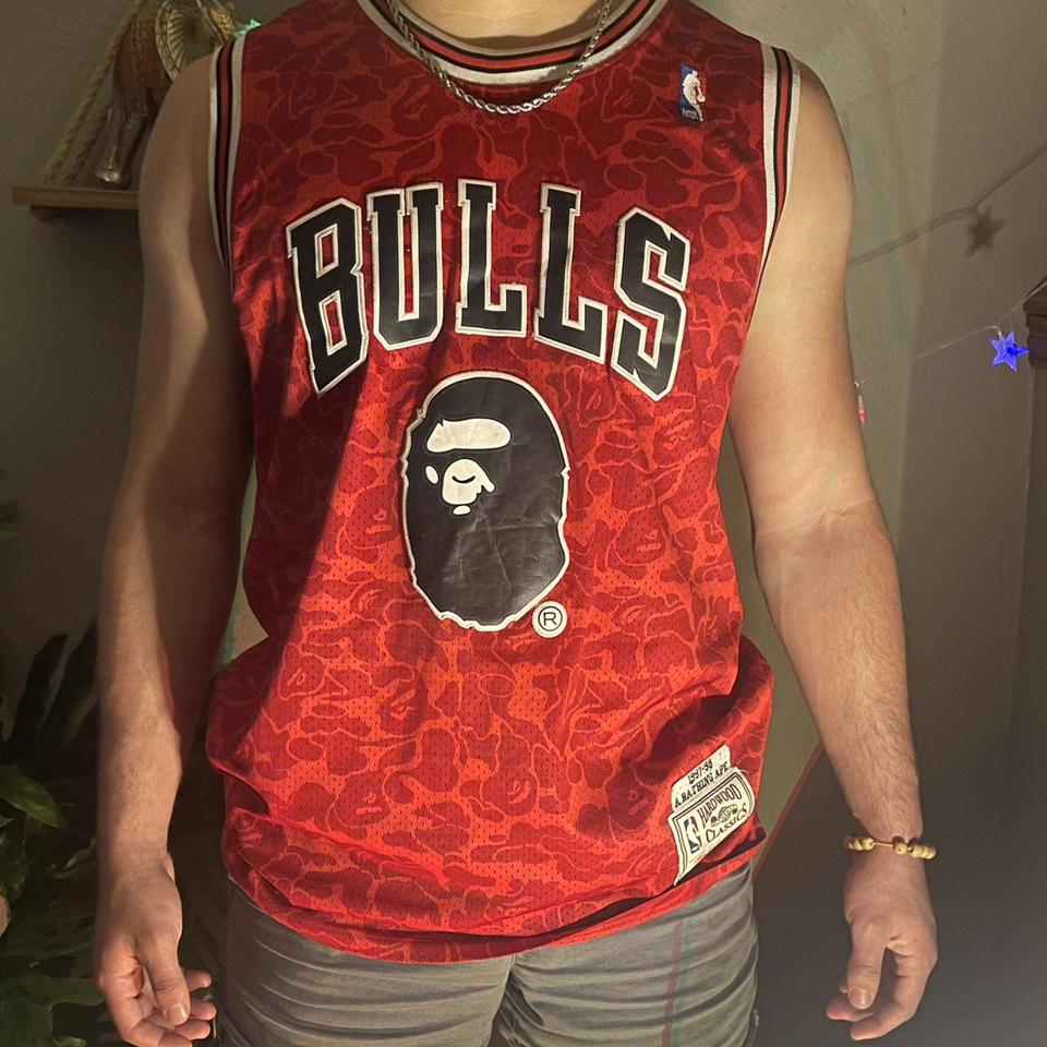 rare mitchell & ness bape bulls jersey ❣️❣️ bought... - Depop