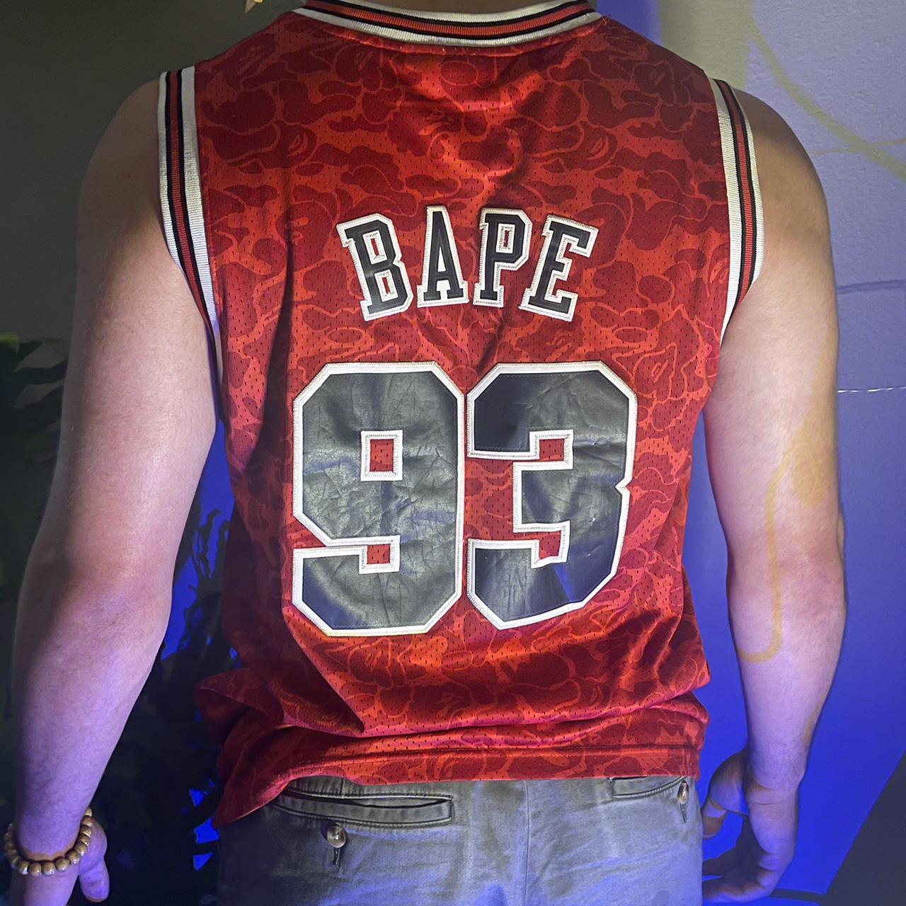 Bape x Mitchell & Ness）Chicago Bulls Red #93 NBA Jersey,Bape x Mitchell &  Ness