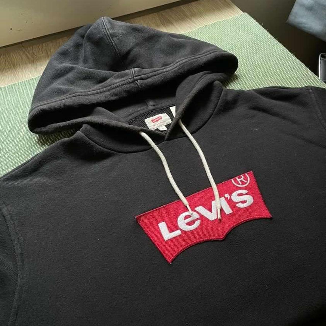 Black and red levi hoodie best sale