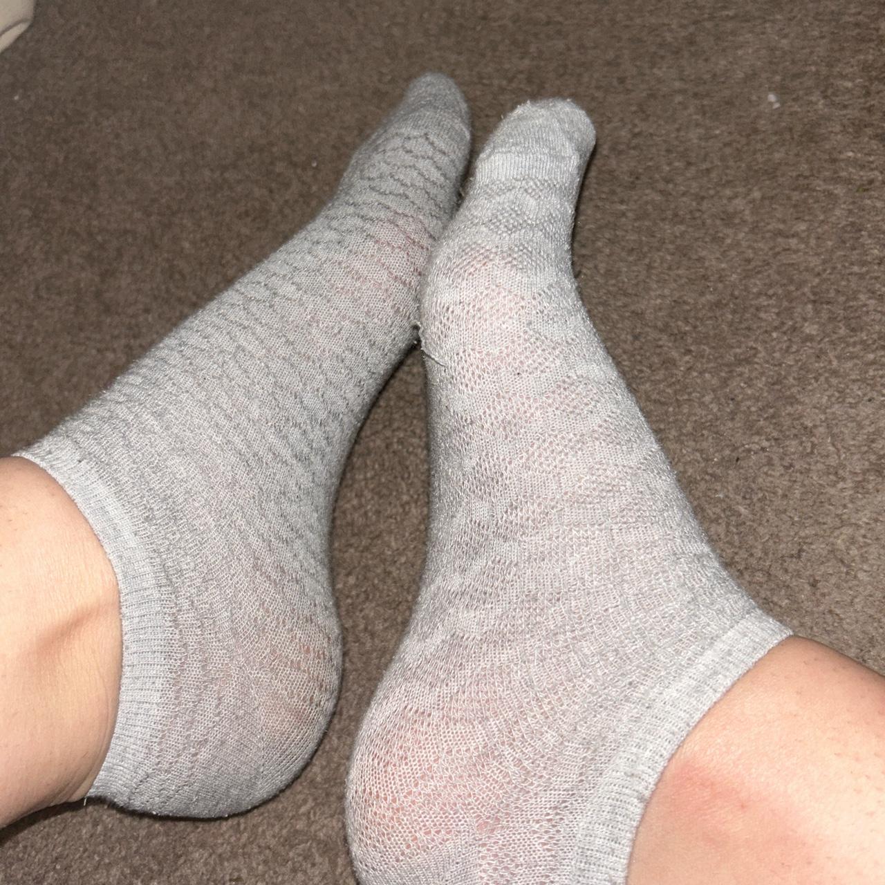 Grey ankle socks - Depop