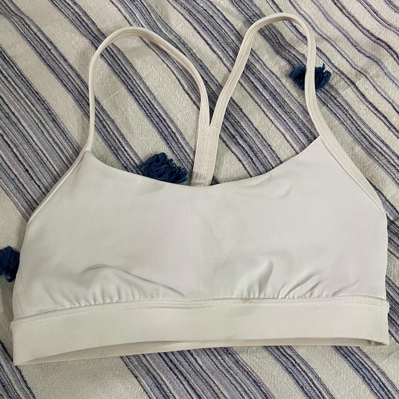 Lululemon Women's Pink and White Bra | Depop